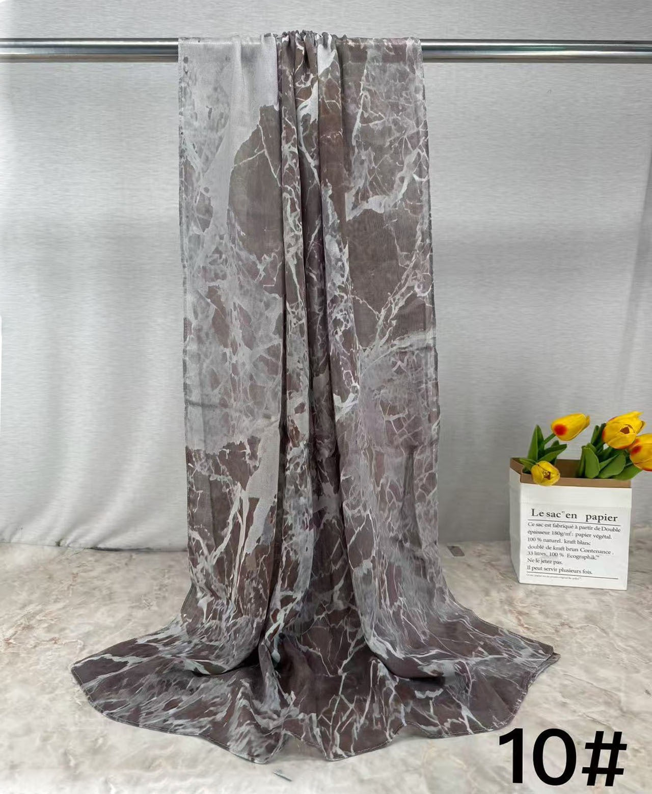 MH004 Modal Hijab Scarf Women - Soft Breathable Ink Print Headscarf