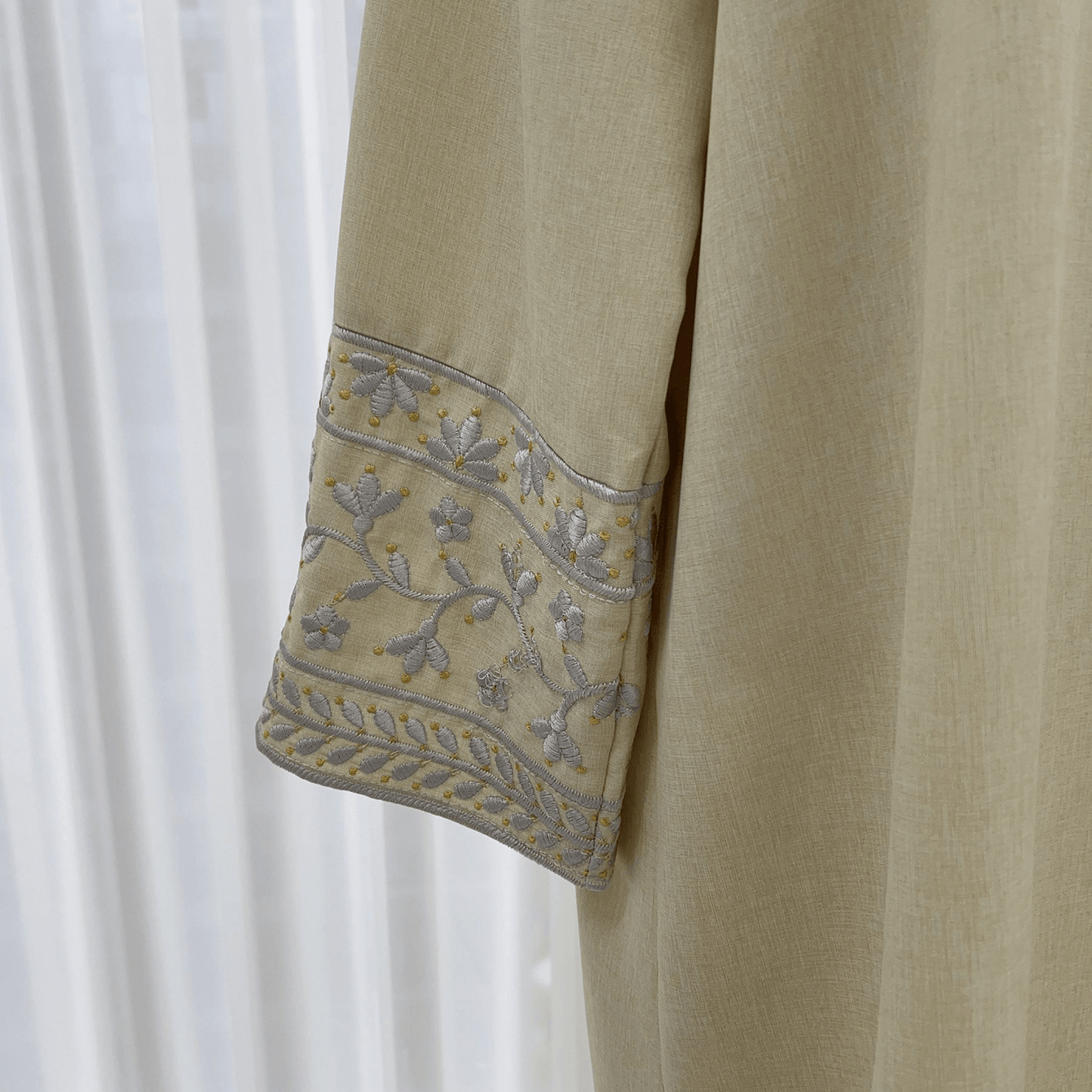 Ramadan Dubai Abaya Dress - Soft Embroidery Kefiyyeh Belted Robe | Modest Islamic Clothing for Women