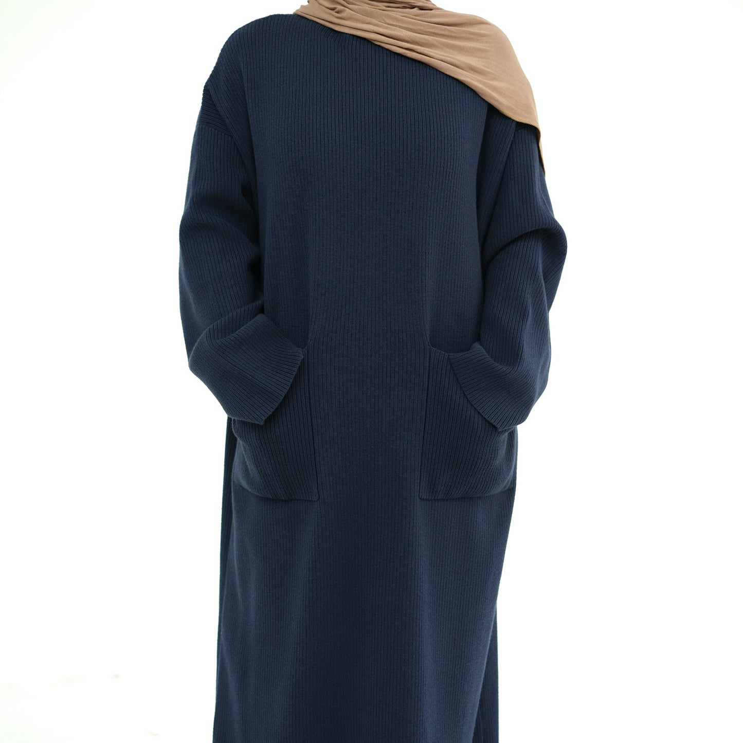 MH78 Winter Abaya with Pockets – Belted, Long Sleeve Modest Islamic Dress
