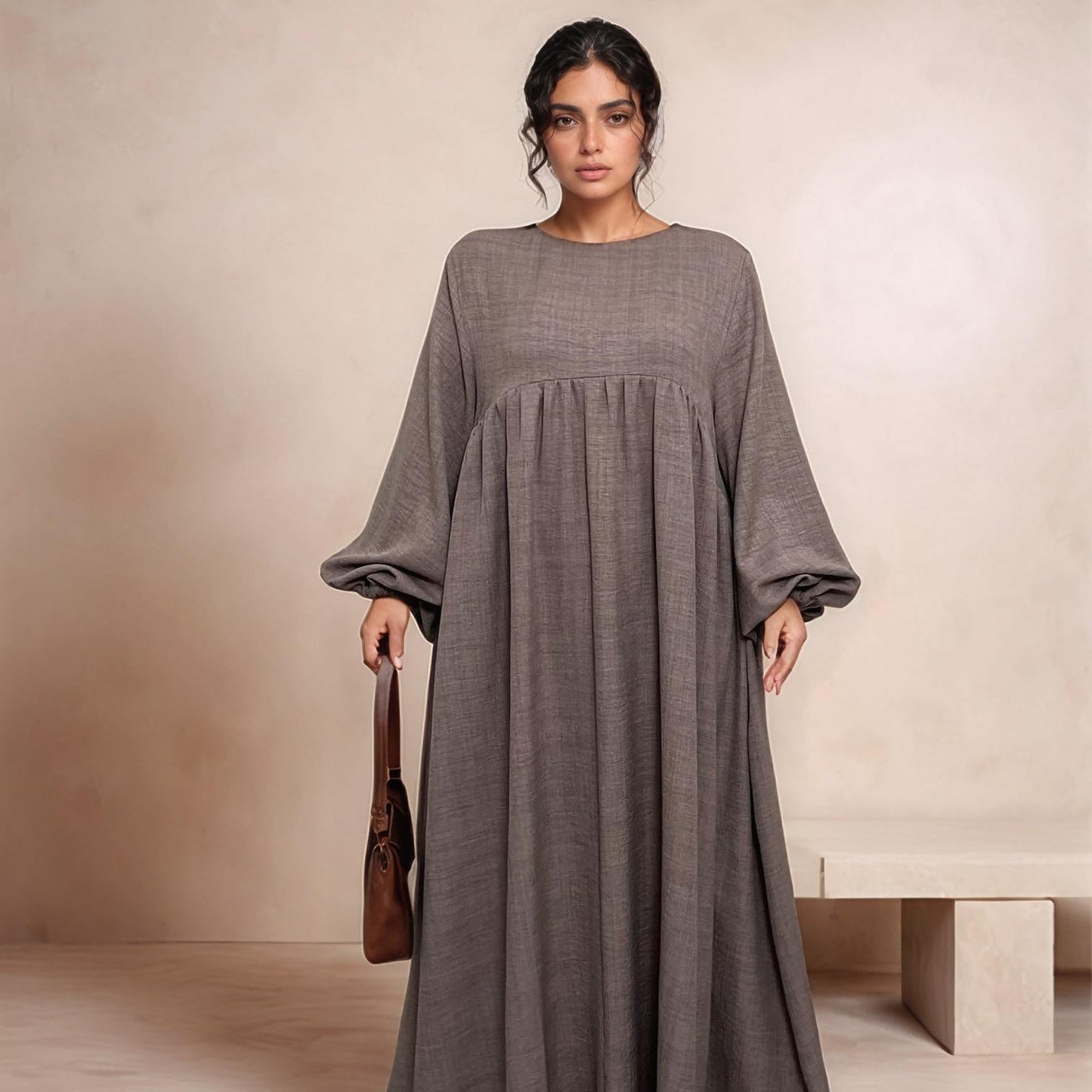 MH18 Nursing Zip Pocket Abaya – Single-Zip, Reversible Front/Back Wear for Prayer, Umrah & Hajj