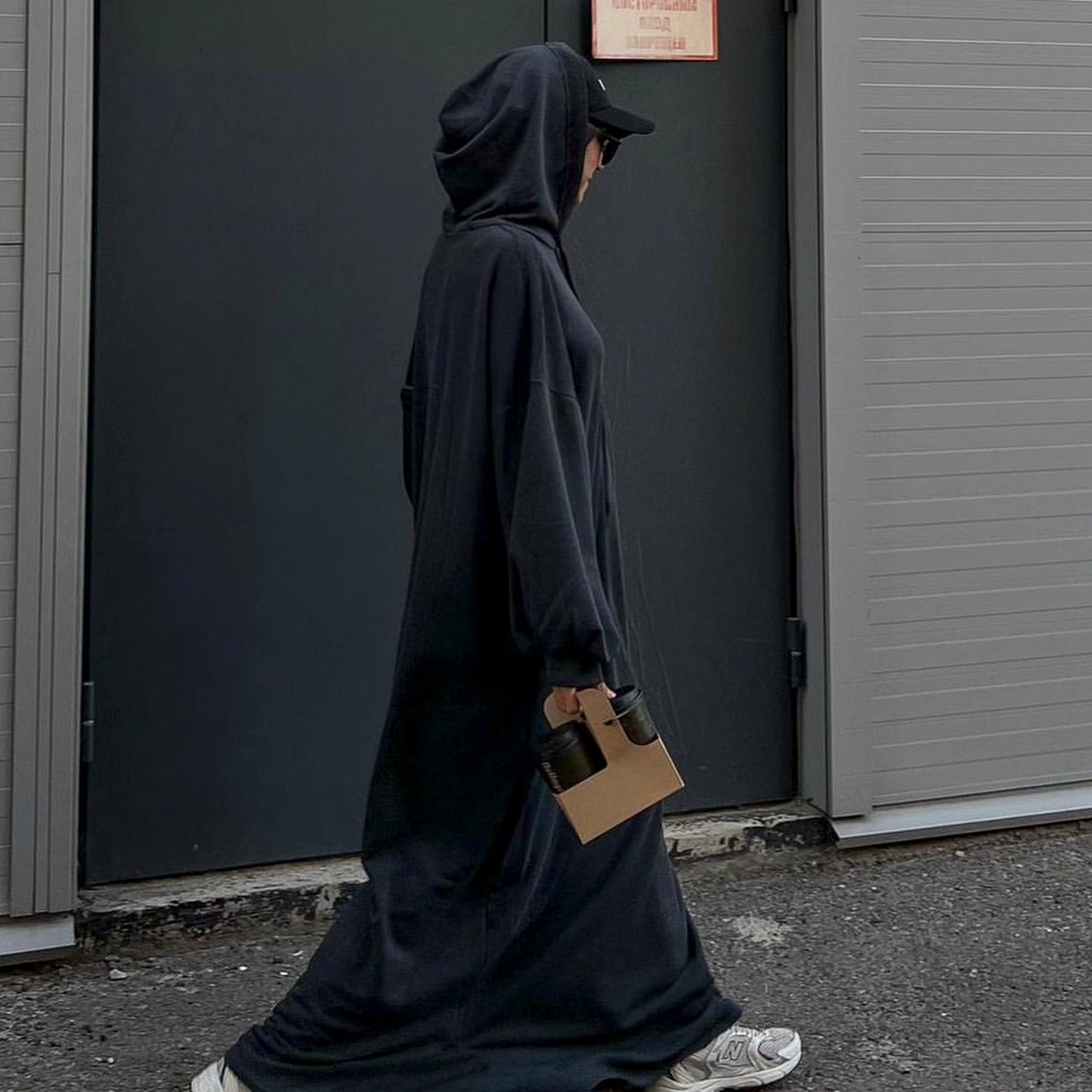 MH75 Muslim Women Hooded Sweatshirt Abaya Dress – Long Sleeve