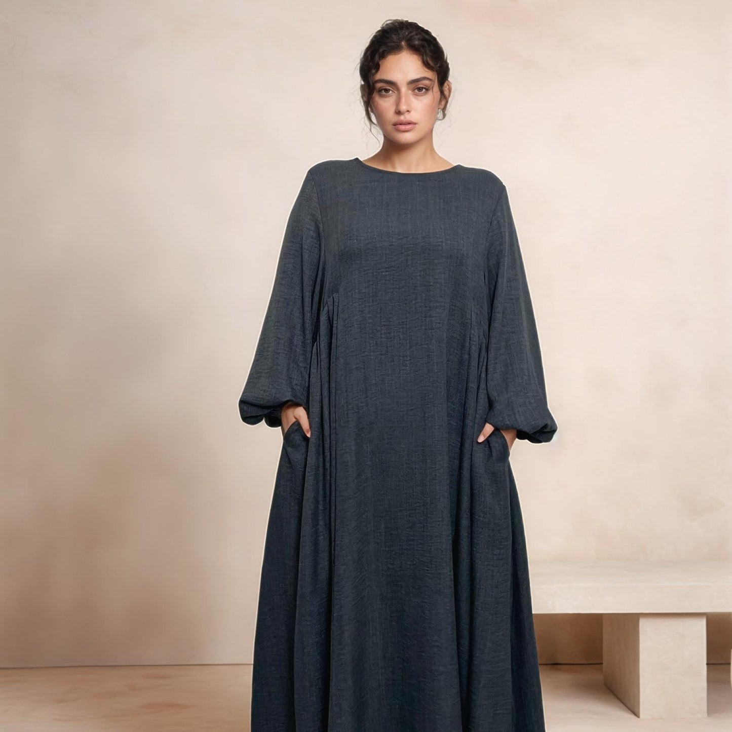 MH18 Nursing Zip Pocket Abaya – Single-Zip, Reversible Front/Back Wear for Prayer, Umrah & Hajj