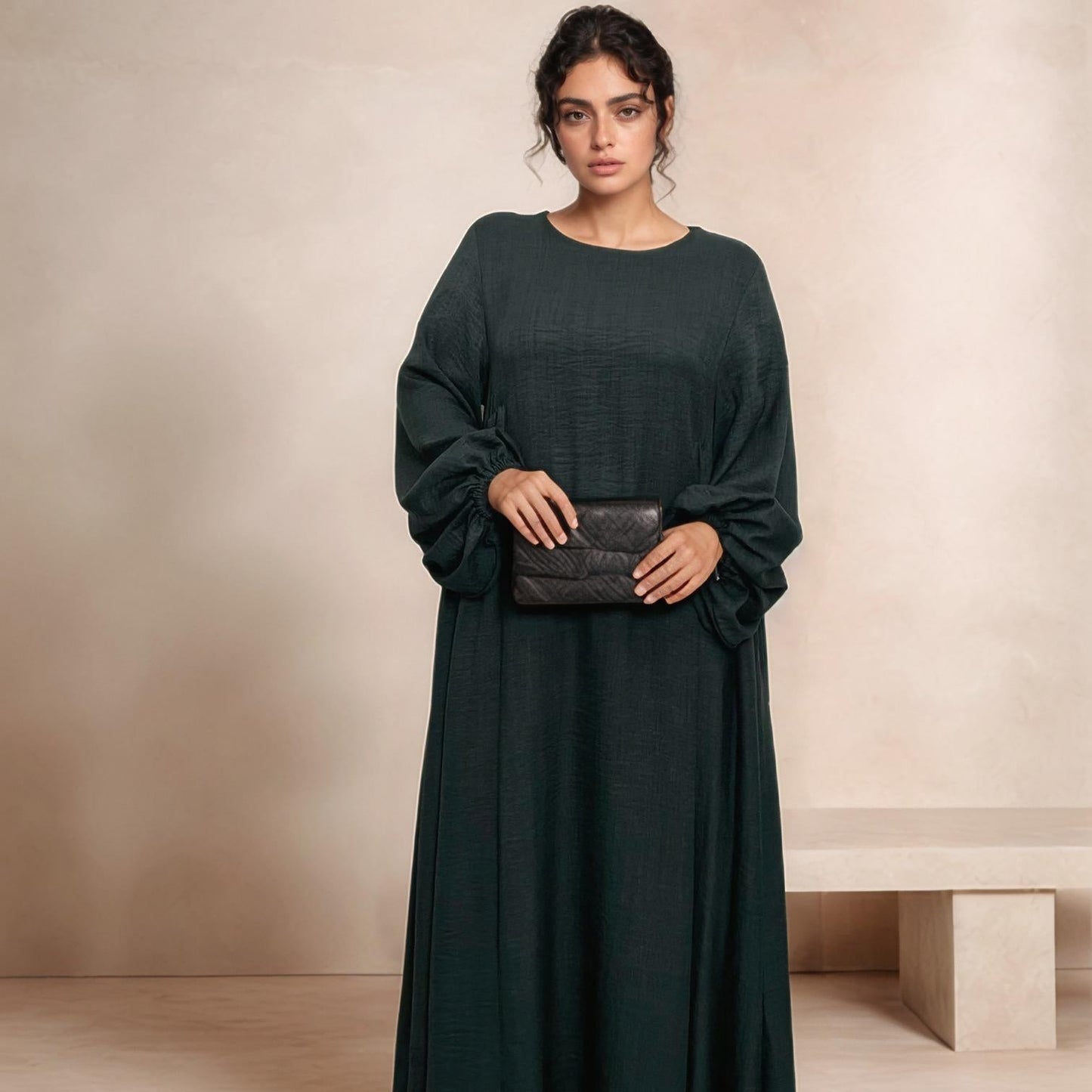 MH18 Nursing Zip Pocket Abaya – Single-Zip, Reversible Front/Back Wear for Prayer, Umrah & Hajj