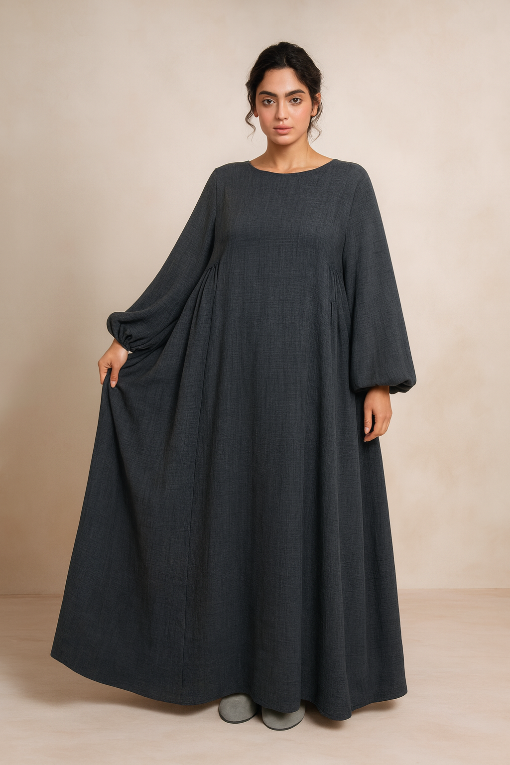 MH18 Nursing Zip Pocket Abaya – Single-Zip, Reversible Front/Back Wear for Prayer, Umrah & Hajj