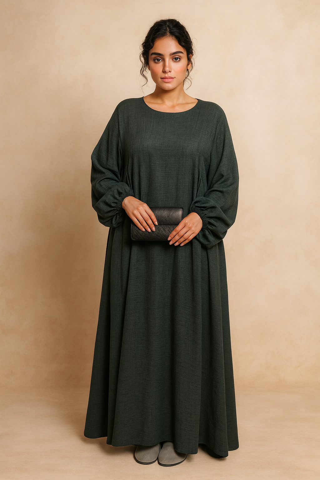 MH18 Nursing Zip Pocket Abaya – Single-Zip, Reversible Front/Back Wear for Prayer, Umrah & Hajj
