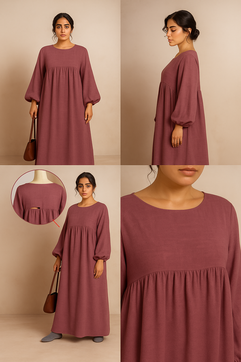 MH18 Nursing Zip Pocket Abaya – Single-Zip, Reversible Front/Back Wear for Prayer, Umrah & Hajj