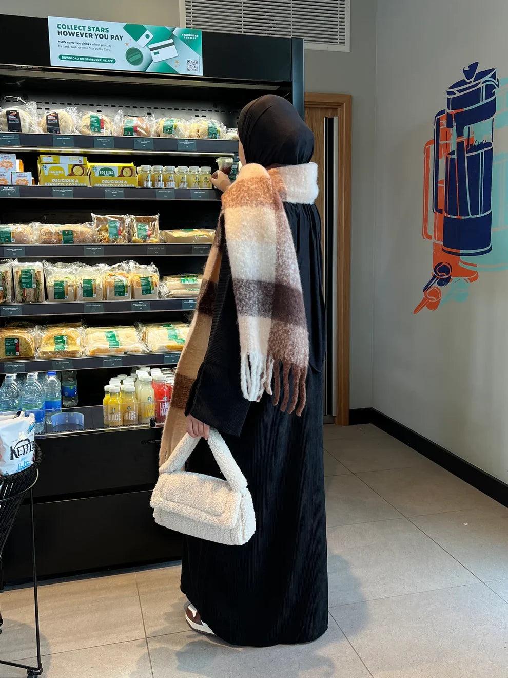 Corduroy Winter Maxi Abaya | Thick & Warm Modest Islamic Dress for Women - Mahathelabel