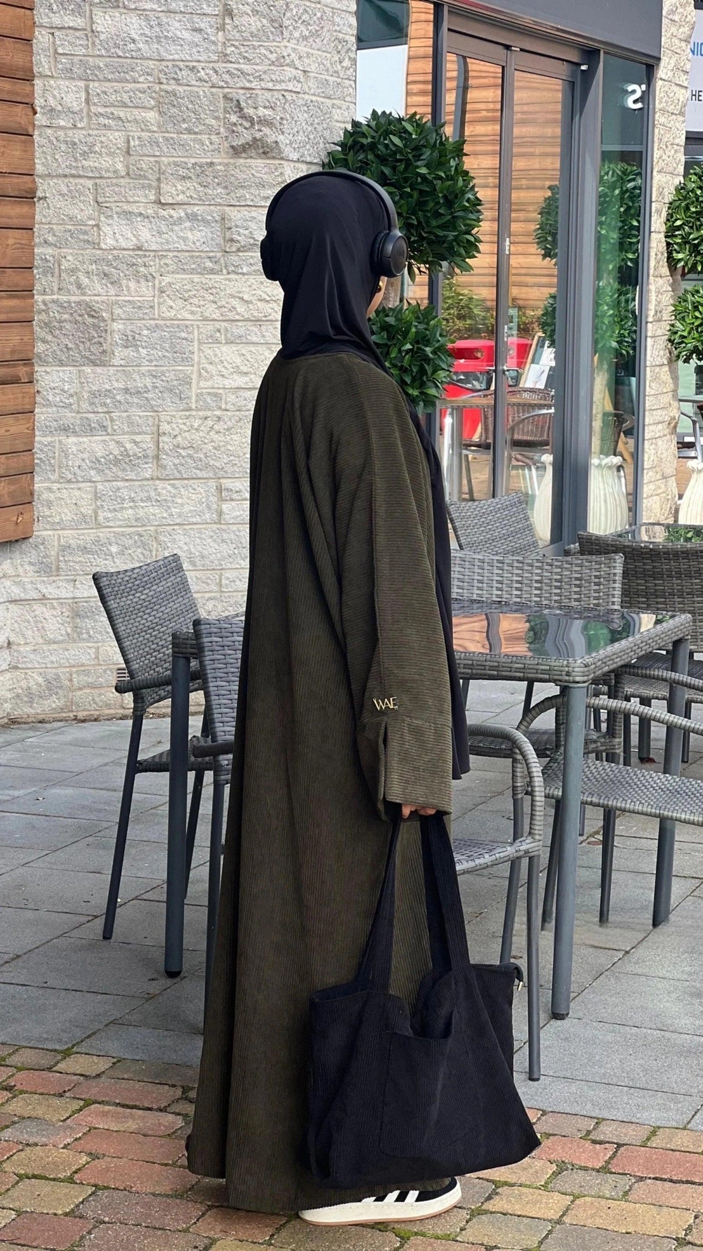 Corduroy Winter Maxi Abaya | Thick & Warm Modest Islamic Dress for Women - Mahathelabel
