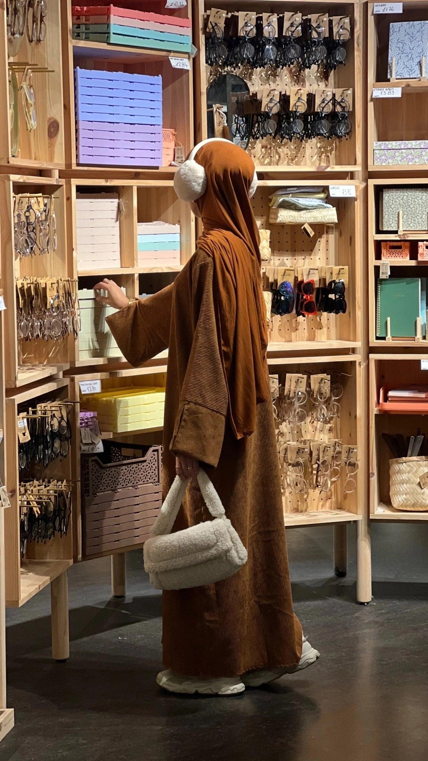 Corduroy Winter Maxi Abaya | Thick & Warm Modest Islamic Dress for Women - Mahathelabel