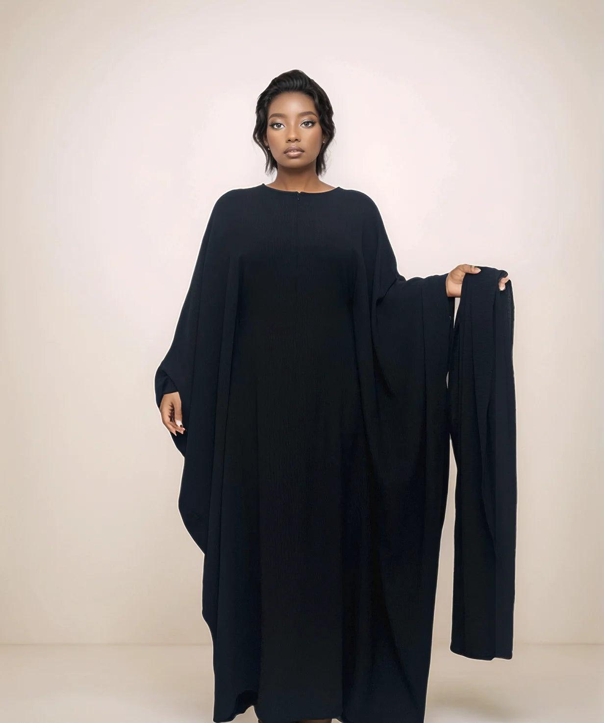 Crepe Hooded One-Piece Abaya with Attached Hijab | Modest Islamic Prayer Wear - Mahathelabel