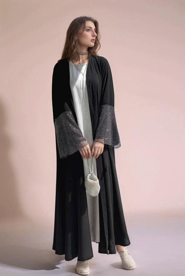 Diamond Sleeves Cardigan Abaya for Women |MAHA THE LABEL - Mahathelabel
