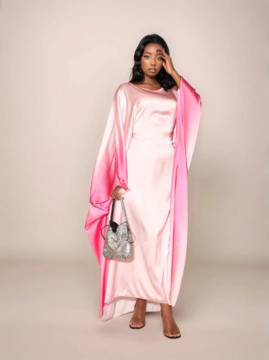 Farasha Butterfly Modest Abaya Pink - Elegant Wear for Muslim Women - Mahathelabel