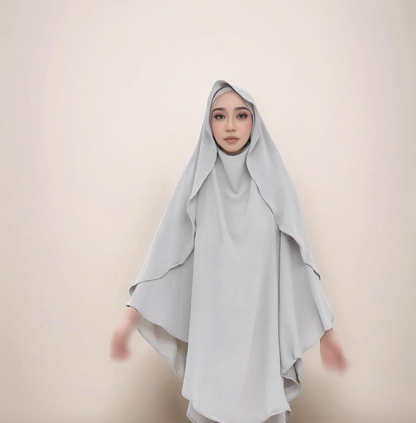 One-Layer Crepe Khimar │ Breathable Prayer Hijab - Mahathelabel