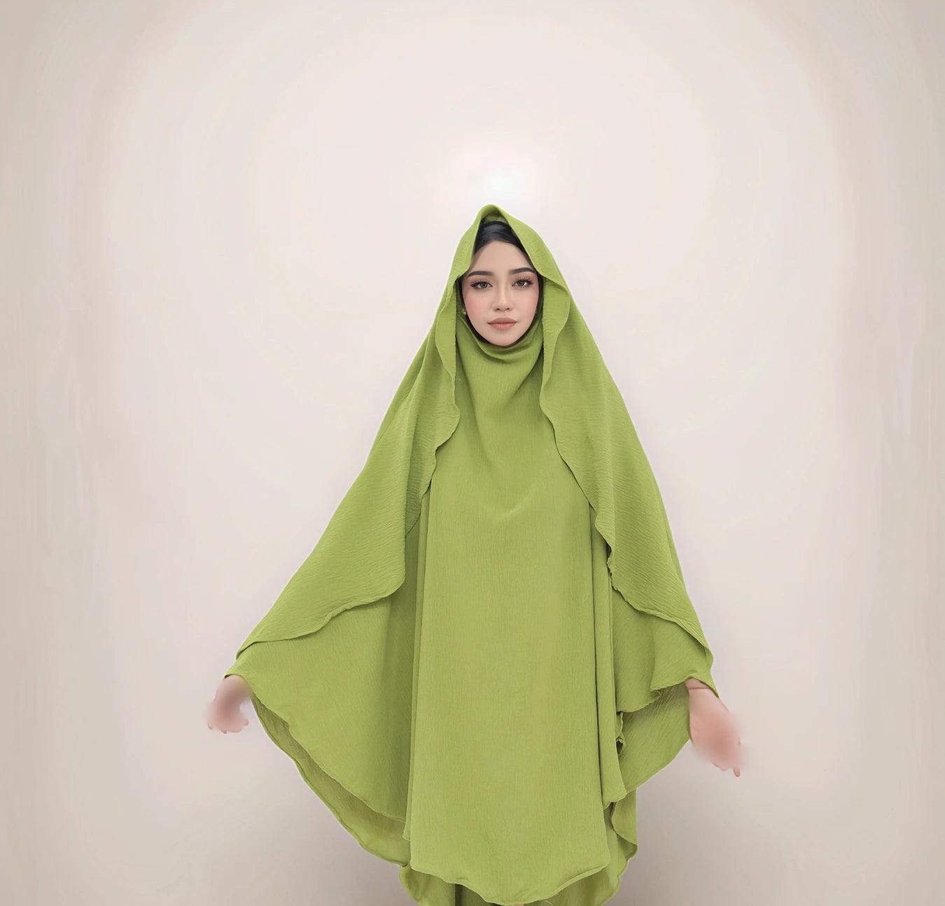One-Layer Crepe Khimar │ Breathable Prayer Hijab - Mahathelabel