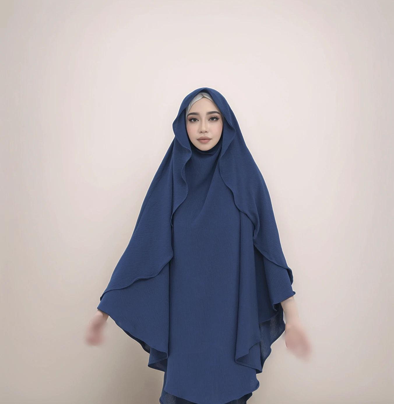 One-Layer Crepe Khimar │ Breathable Prayer Hijab - Mahathelabel