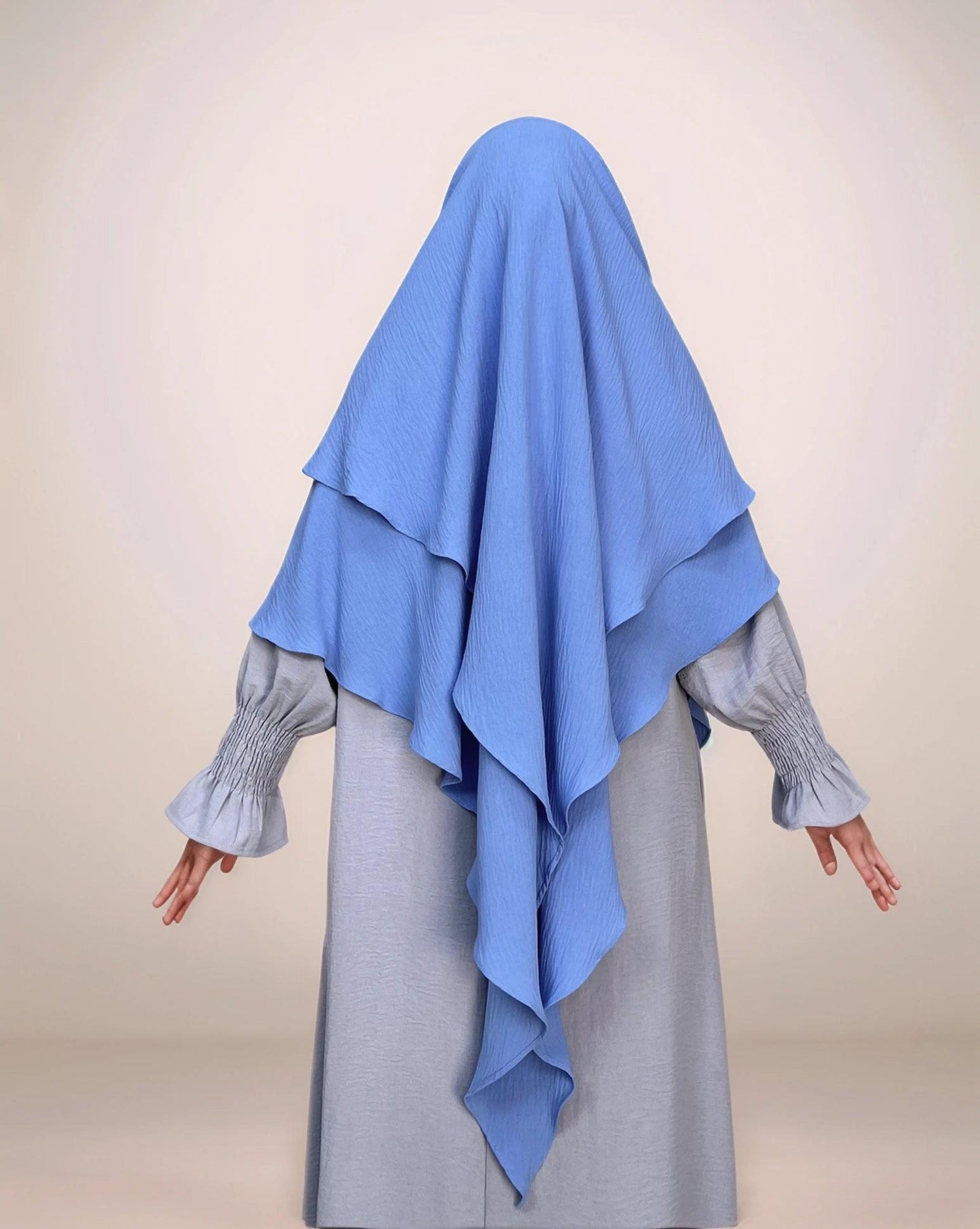 Ayesha Two-Layer Crepe Khimar | Multiple color options - Mahathelabel