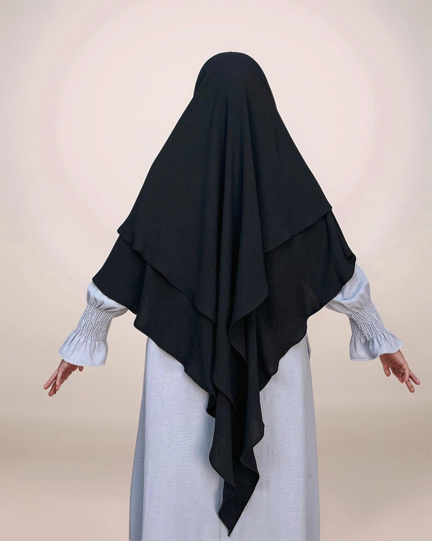 Ayesha Two-Layer Crepe Khimar | Multiple color options - Mahathelabel
