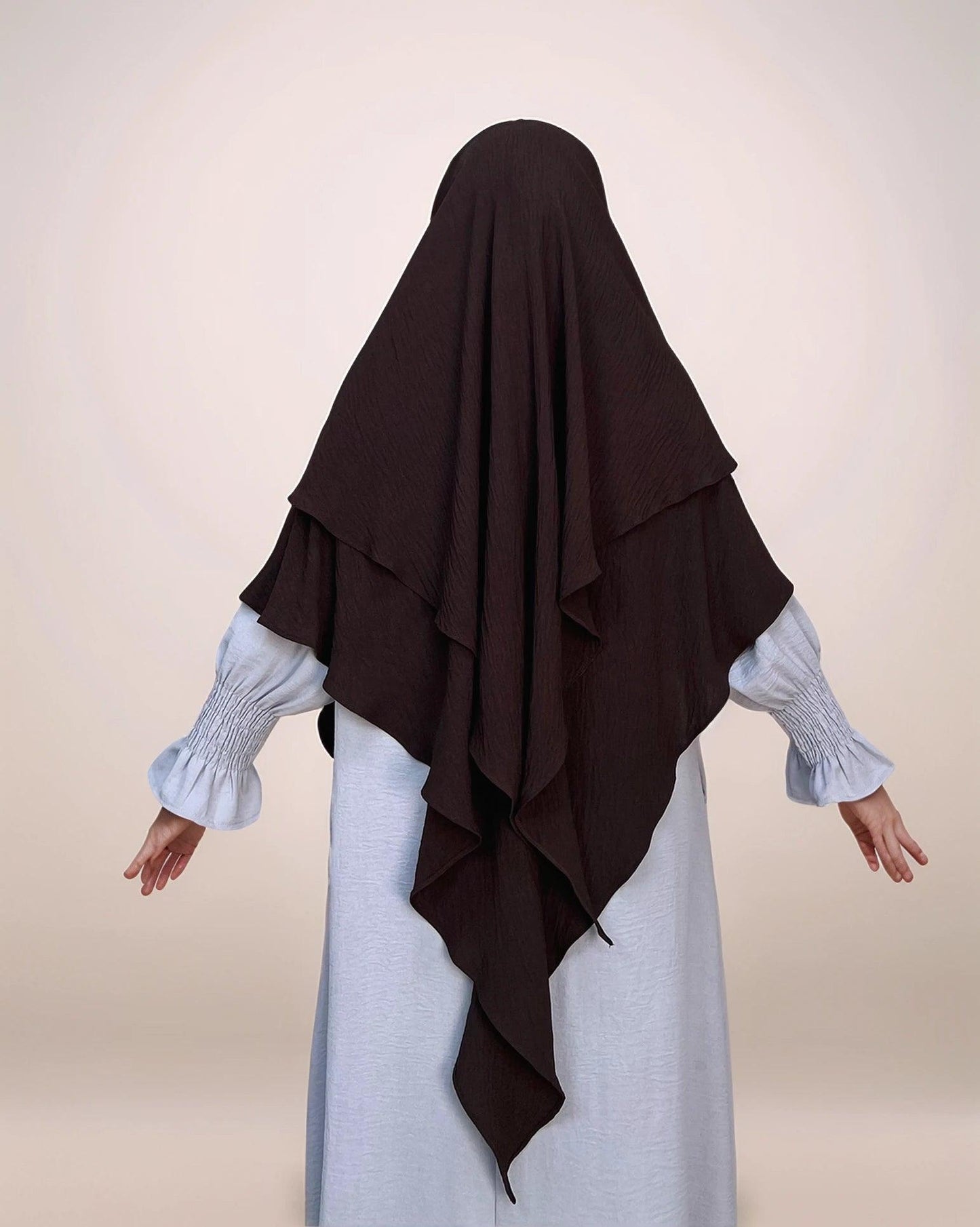 Ayesha Two-Layer Crepe Khimar | Multiple color options - Mahathelabel