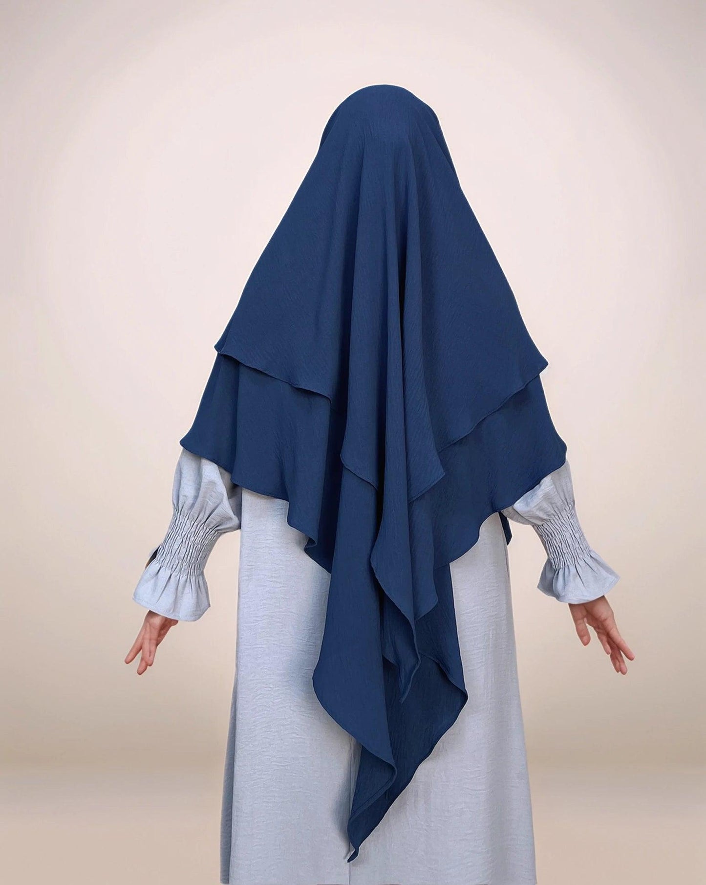 Ayesha Two-Layer Crepe Khimar | Multiple color options - Mahathelabel