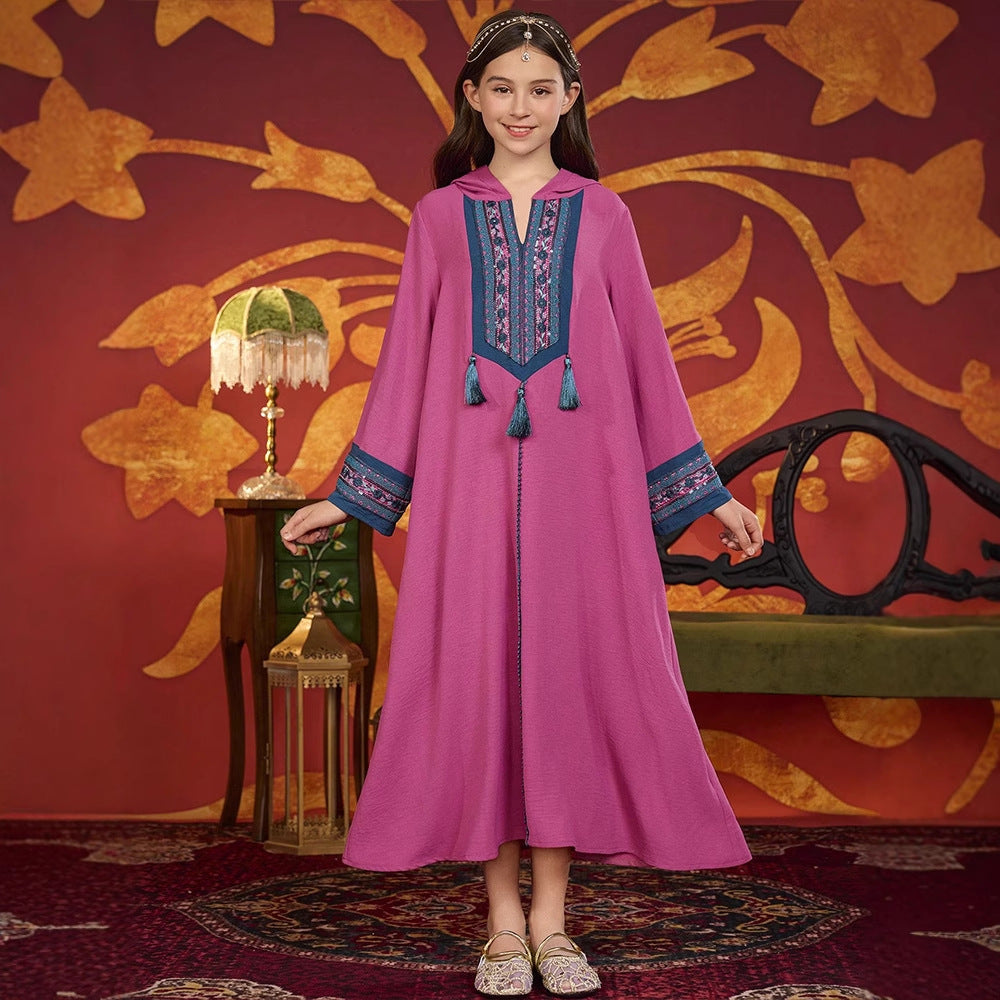 eid maxi dresses MH137 Girls Hooded Embroidery Dress Size:37 / US 14 off of our beloved Paul Jones Mens Casual topcolor-pink