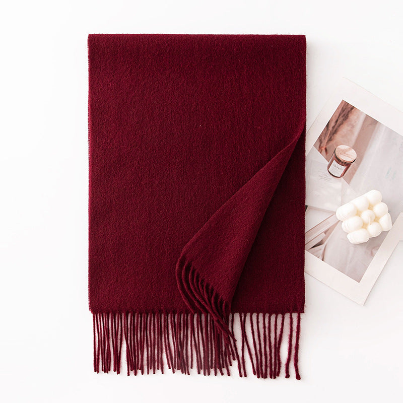 Pure Wool Scarf Women - 100% Cashmere Feel Winter Shawl Tass | view 31 | Maha The Label hijab