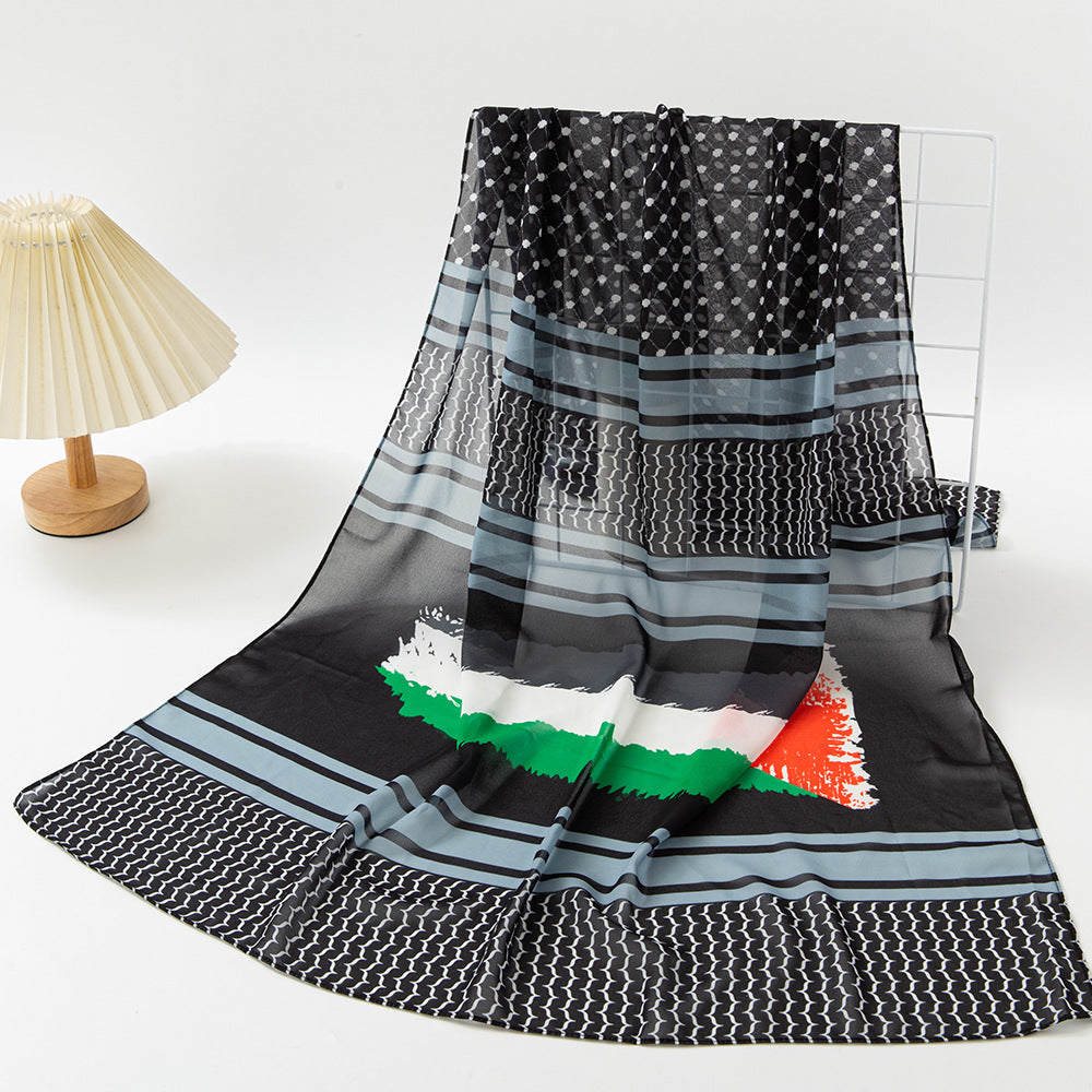 Palestinian Keffiyeh Scarf – Chiffon Print Hijab Shawl — lifestyle | Maha The Label modest wear