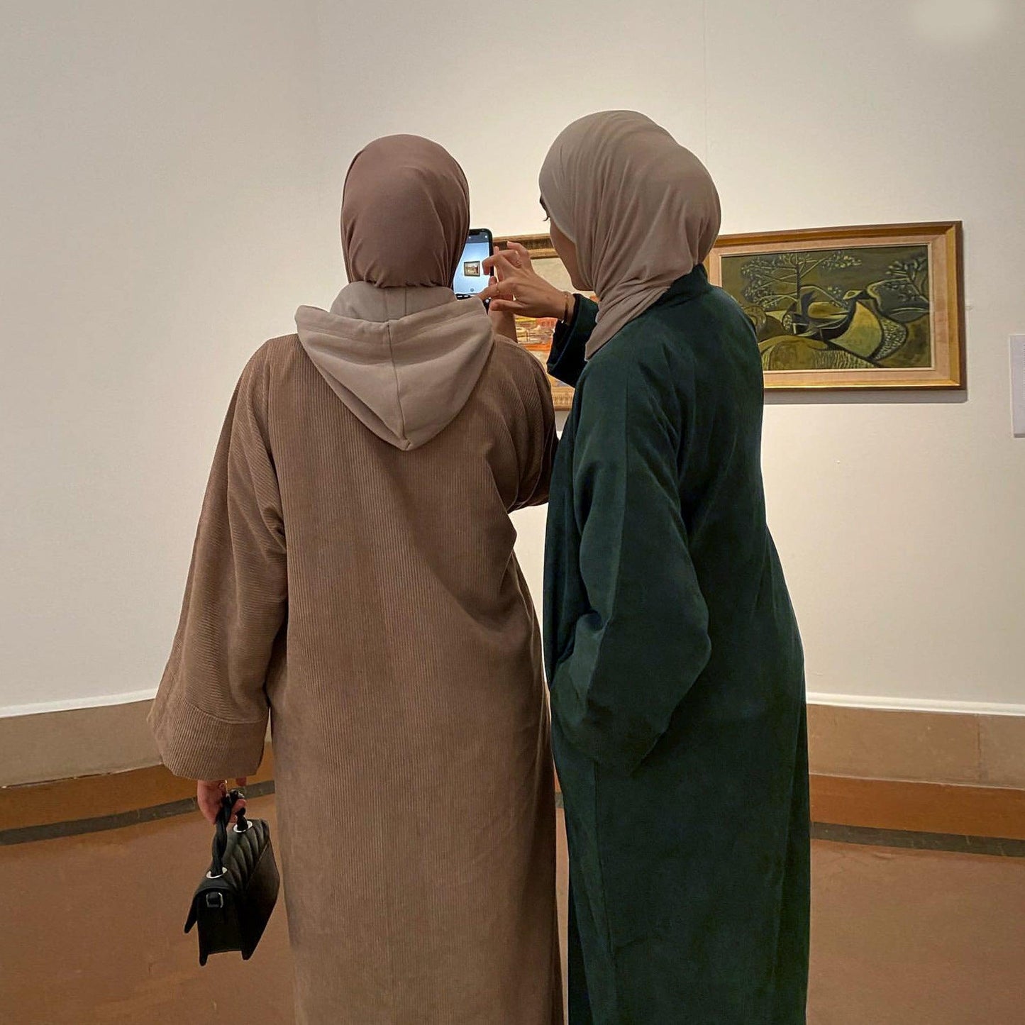 Aaliyah Corduroy Open Abaya Coat | Warm Winter Muslim Dress with Pockets - Mahathelabel