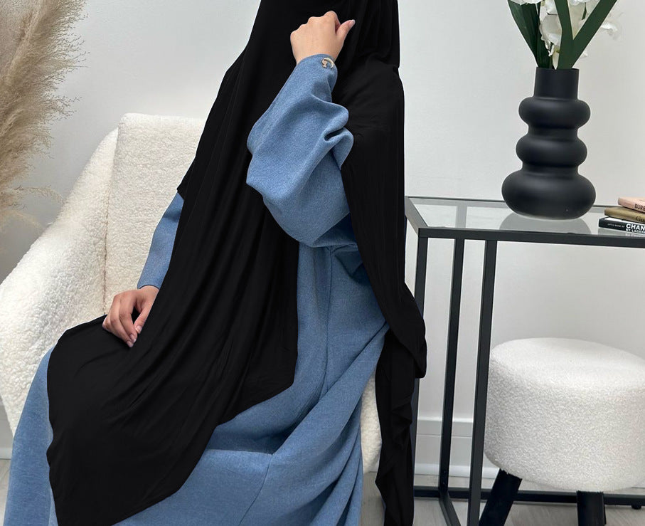 Safiyyah Jersey One-Layer Long Khimar | Breathable & Modest Muslim Hijab for Women