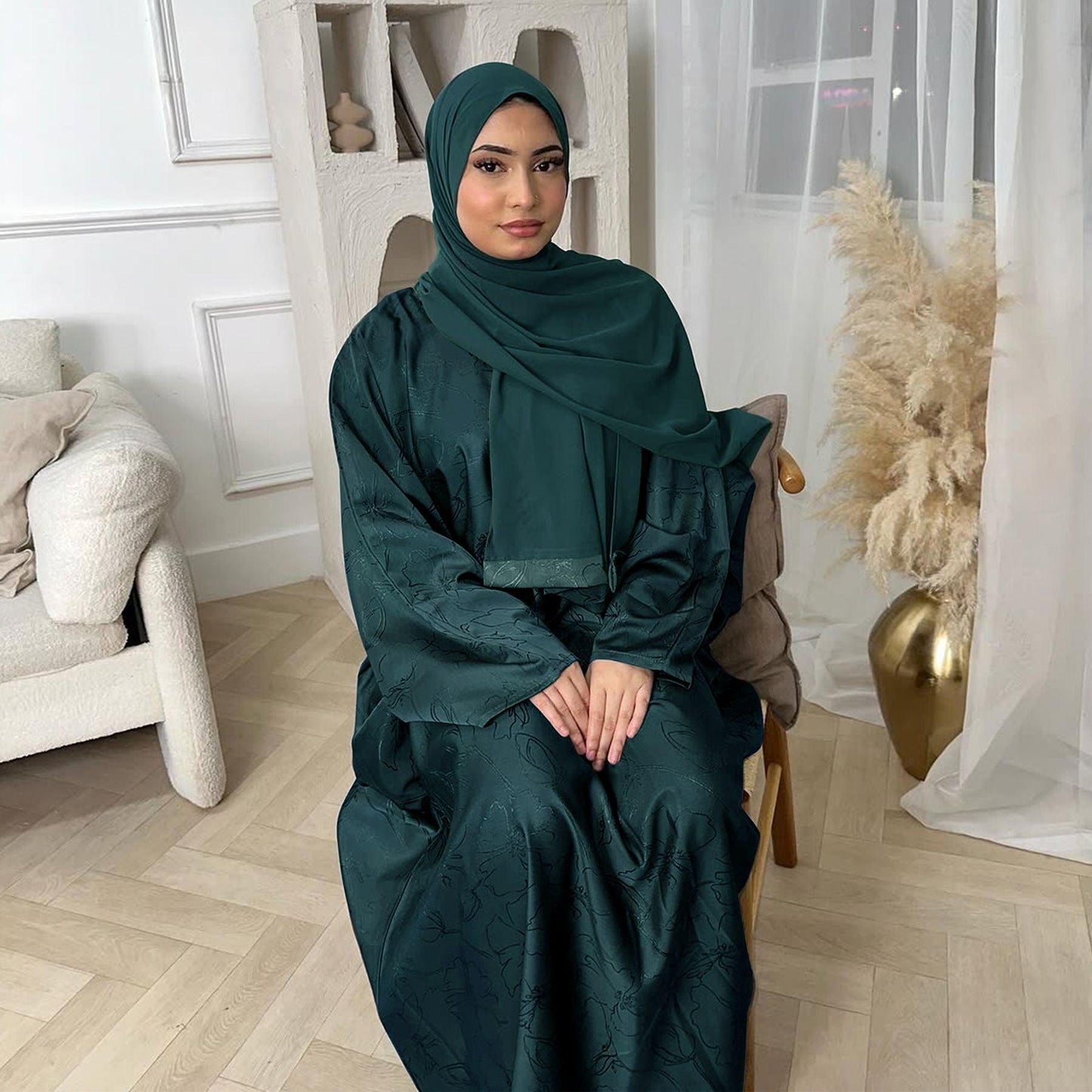 Layla Elegant Kaftan Maxi Dress | Ramadan Party Gown for Muslim Women - Mahathelabel