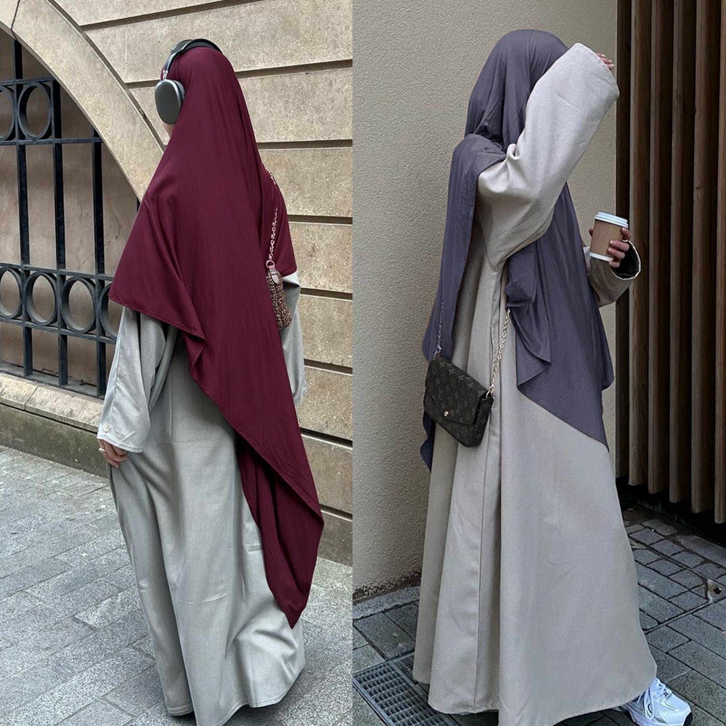 Safiyyah Jersey One-Layer Long Khimar | Breathable & Modest Muslim Hijab for Women