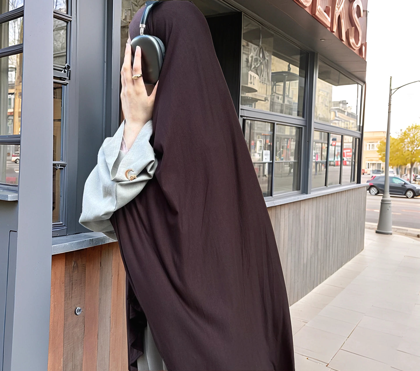 Safiyyah Jersey One-Layer Long Khimar | Breathable & Modest Muslim Hijab for Women