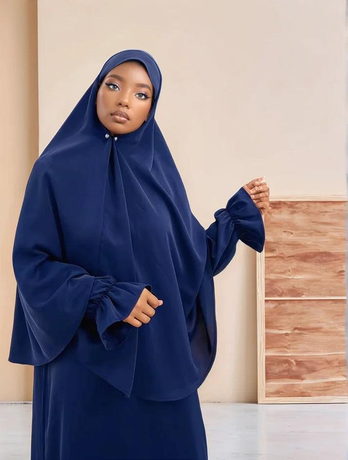 Two-Piece Abaya Set with Oversized Scarf | Modest Muslim Wear - Mahathelabel