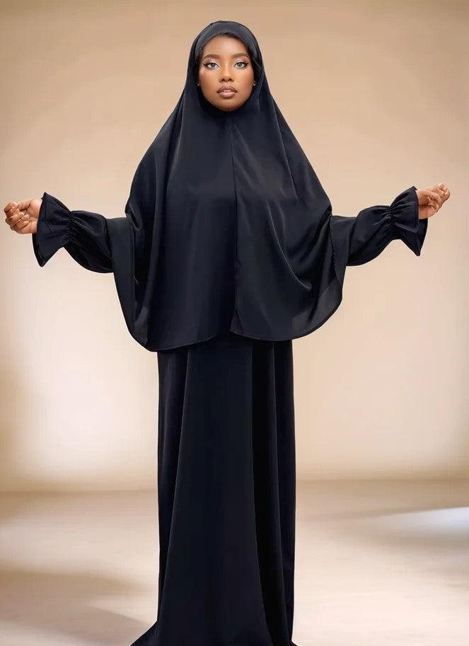 Two-Piece Abaya Set with Oversized Scarf | Modest Muslim Wear - Mahathelabel
