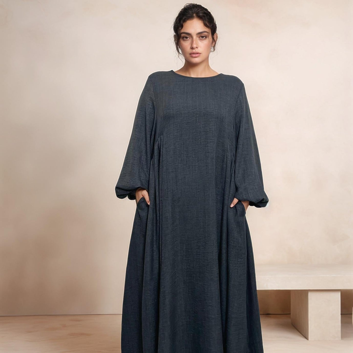 MH18 Nursing Zip Pocket Abaya – Single-Zip, Reversible Front/Back Wear for Prayer, Umrah & Hajj