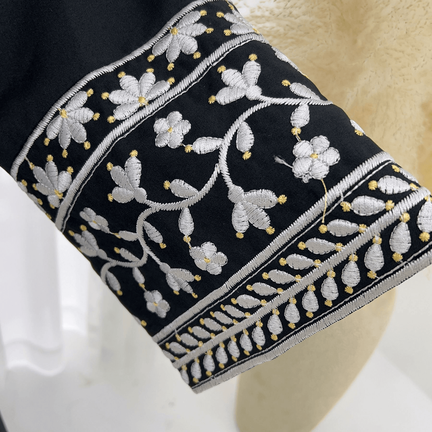 Ramadan Dubai Abaya Dress - Soft Embroidery Kefiyyeh Belted Robe | Modest Islamic Clothing for Women - Mahathelabel