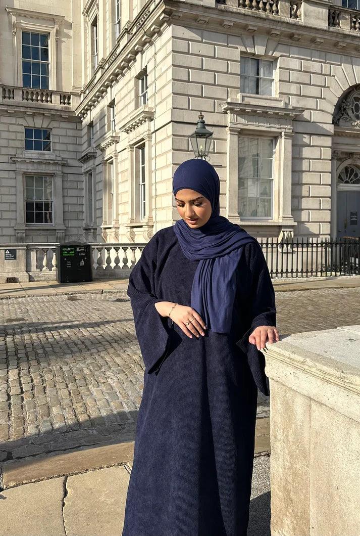 Corduroy Winter Maxi Abaya | Thick & Warm Modest Islamic Dress for Women - Mahathelabel