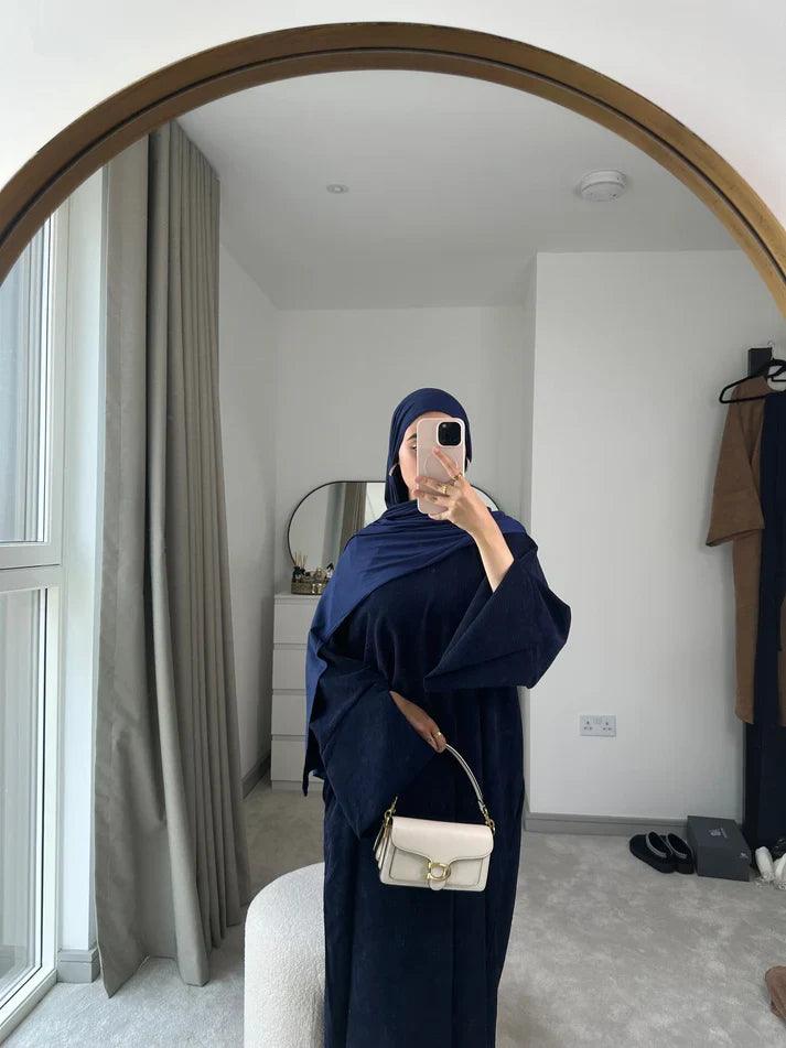Corduroy Winter Maxi Abaya | Thick & Warm Modest Islamic Dress for Women - Mahathelabel