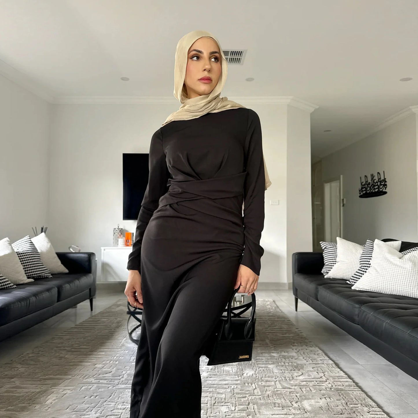 Maryam Winter Double-Sided Velvet Abaya Dress- Modest Islamic Maxi