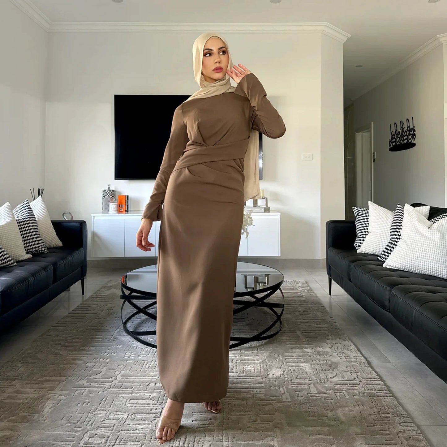 Maryam Winter Double-Sided Velvet Abaya Dress- Modest Islamic Maxi