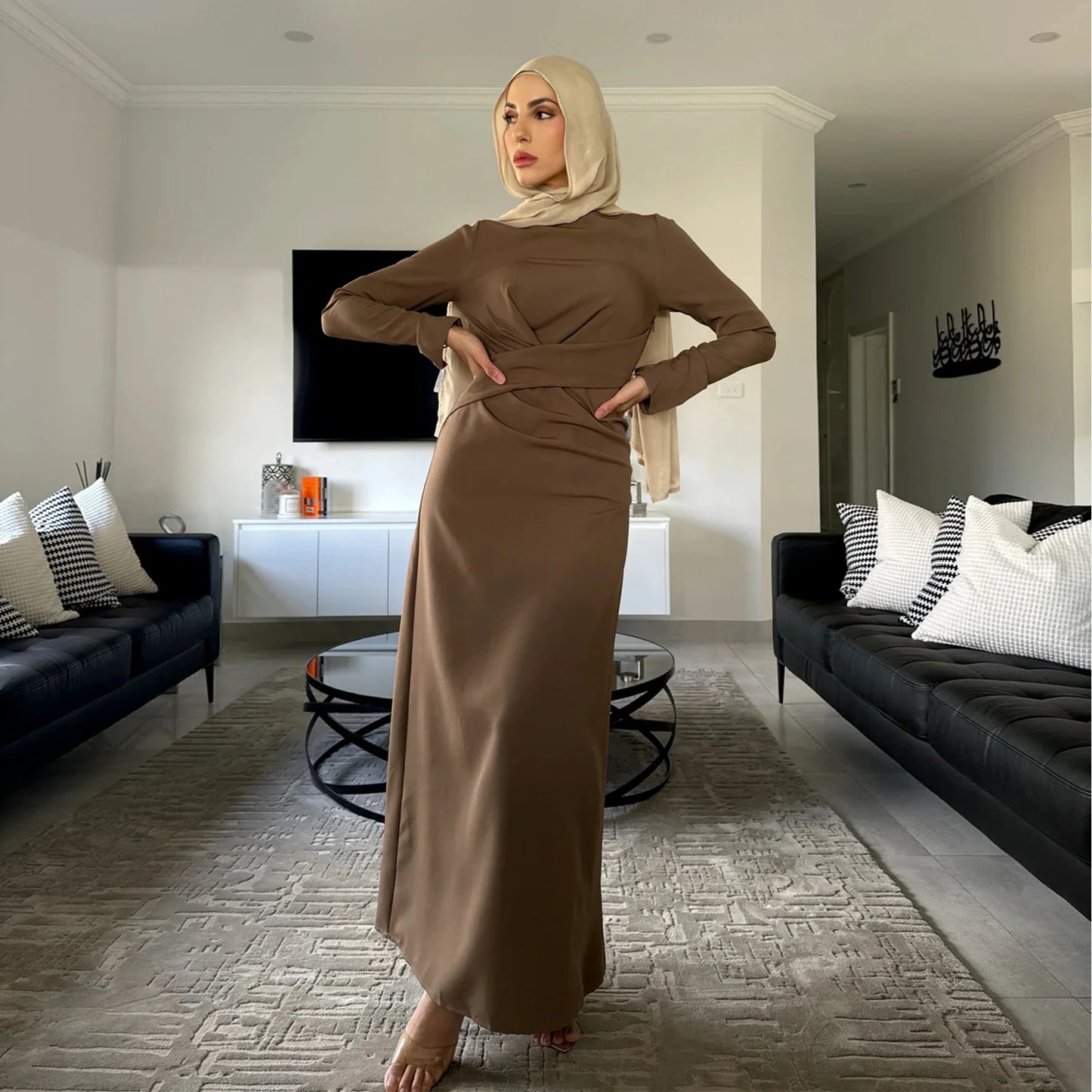 Maryam Winter Double-Sided Velvet Abaya Dress- Modest Islamic Maxi