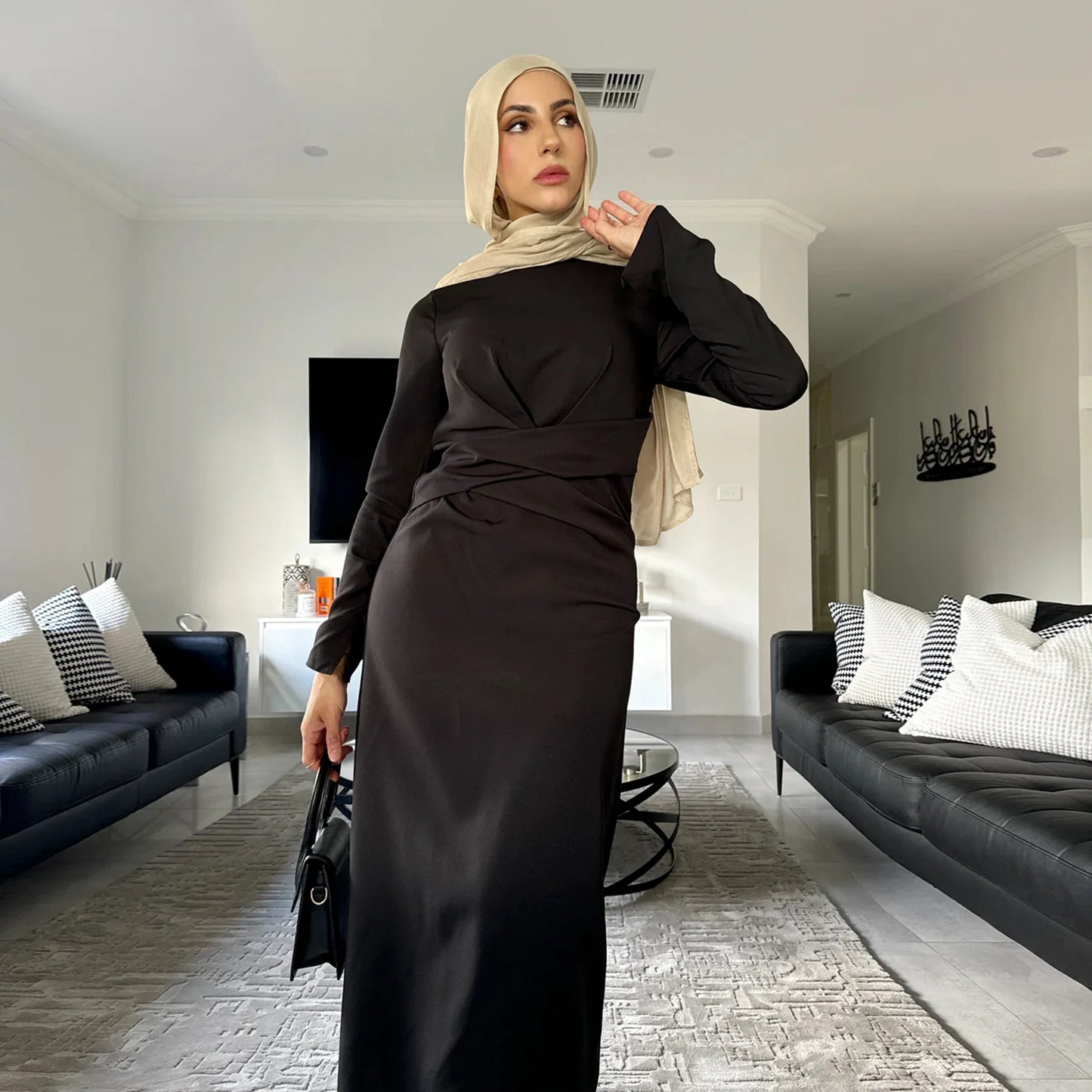 Maryam Winter Double-Sided Velvet Abaya Dress- Modest Islamic Maxi