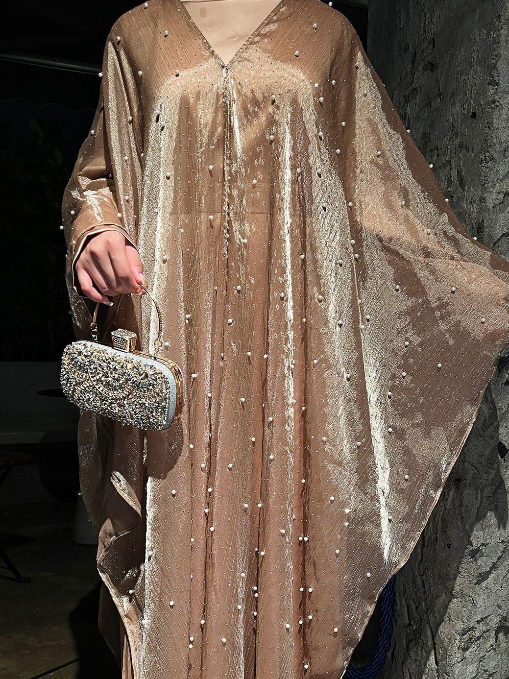 MH119 | Pearl Starry Sky 2-Piece Dress Set | Loose Long Modest Women's Outfit