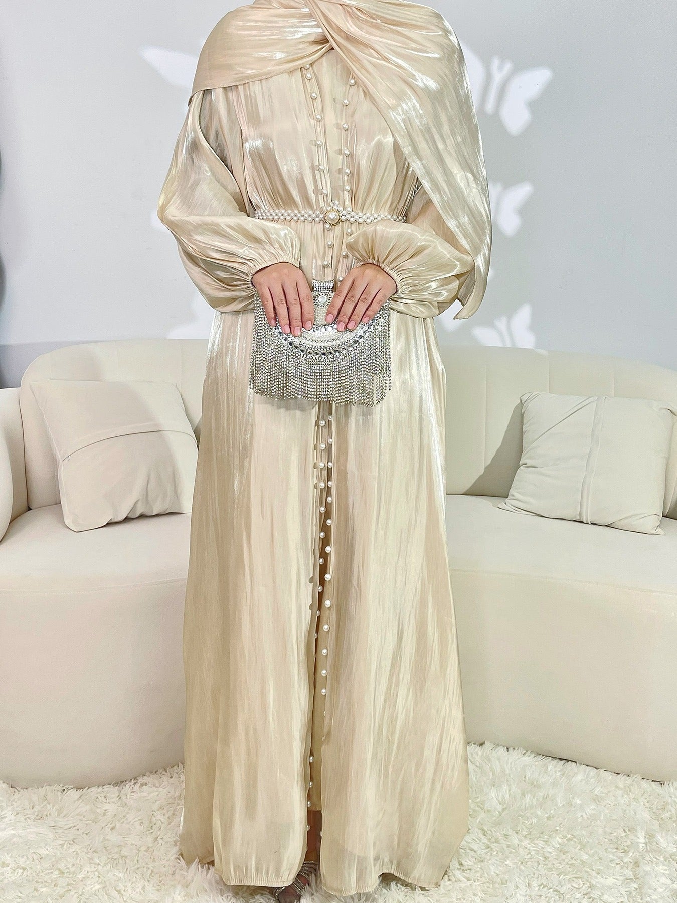 | Silk Chiffon Modest Set with Hijab, Inner & Outer Skirt + | view 14 | Maha The Label modest fashion outfit