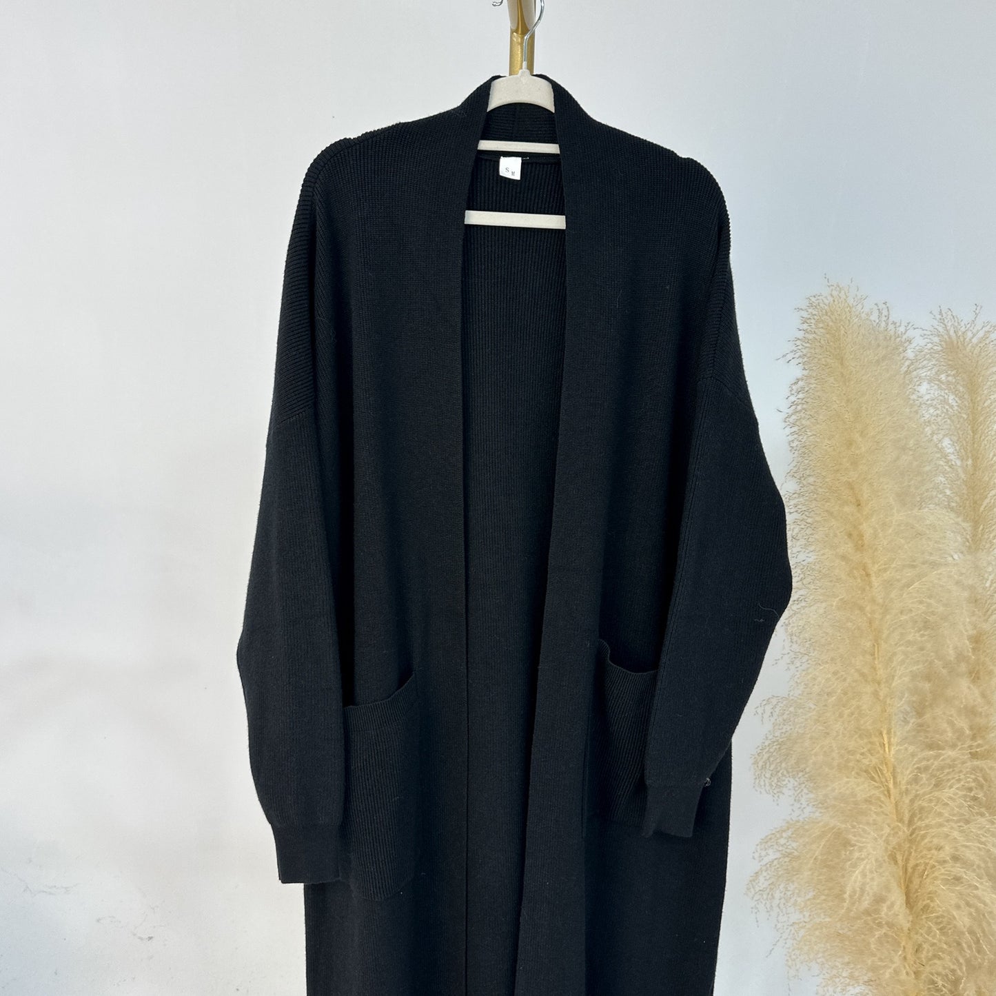 MH82 Winter Knit Abaya Set – 2-Piece Modest Co-ord (Open Cardigan + Inner Dress) with Pockets