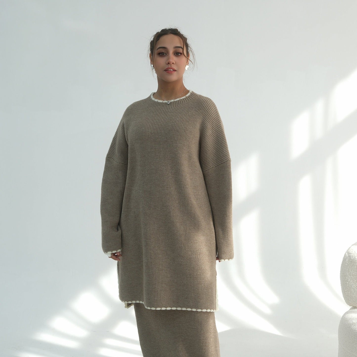 Thick Knit Winter 2-Piece Set | Warm Modest Fashion Skirt & Top | MH117