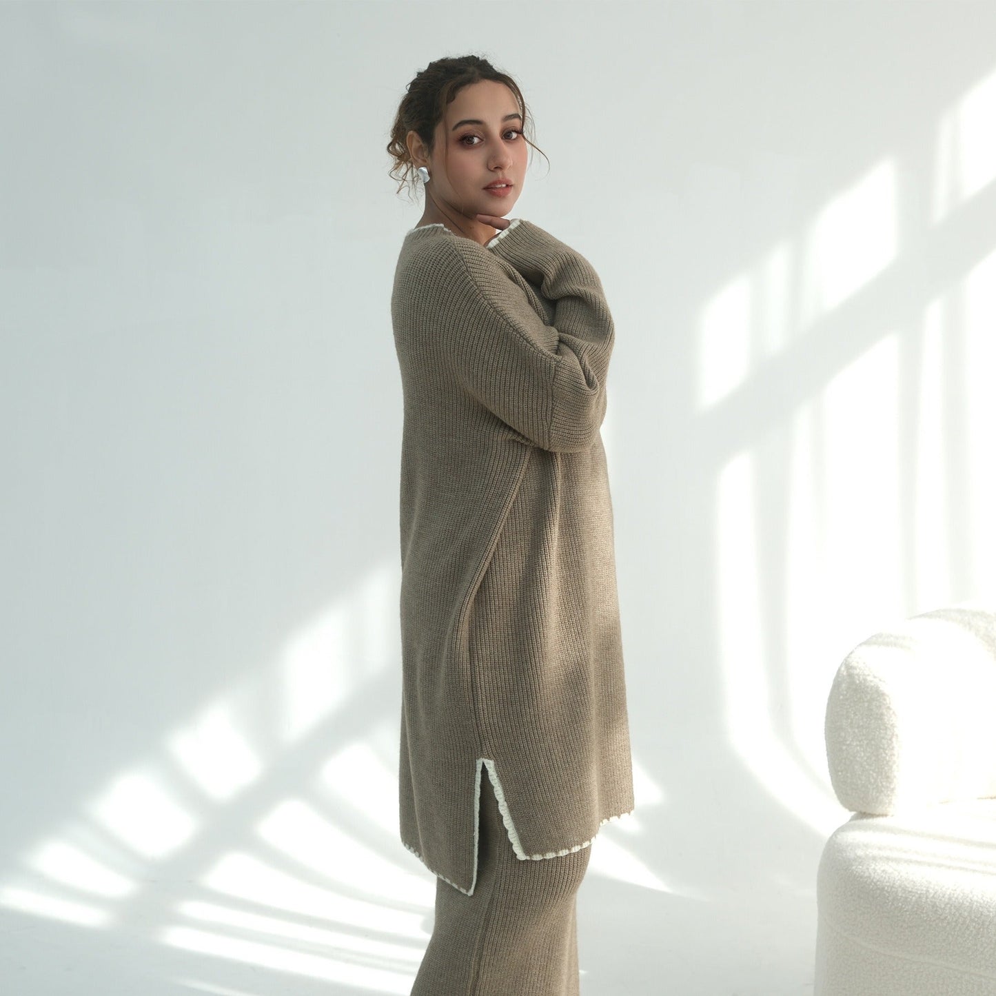 Thick Knit Winter 2-Piece Set | Warm Modest Fashion Skirt & Top | MH117