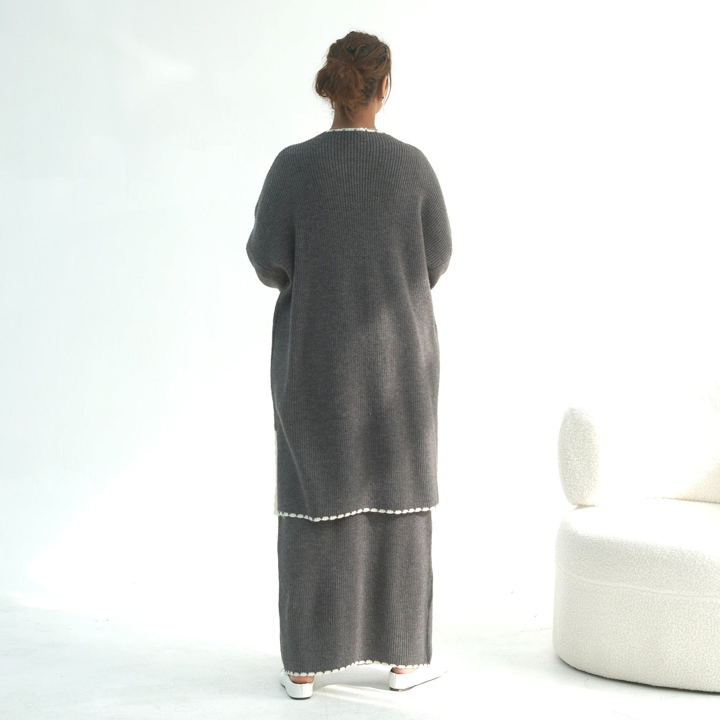 Thick Knit Winter 2-Piece Set | Warm Modest Fashion Skirt & Top | MH117