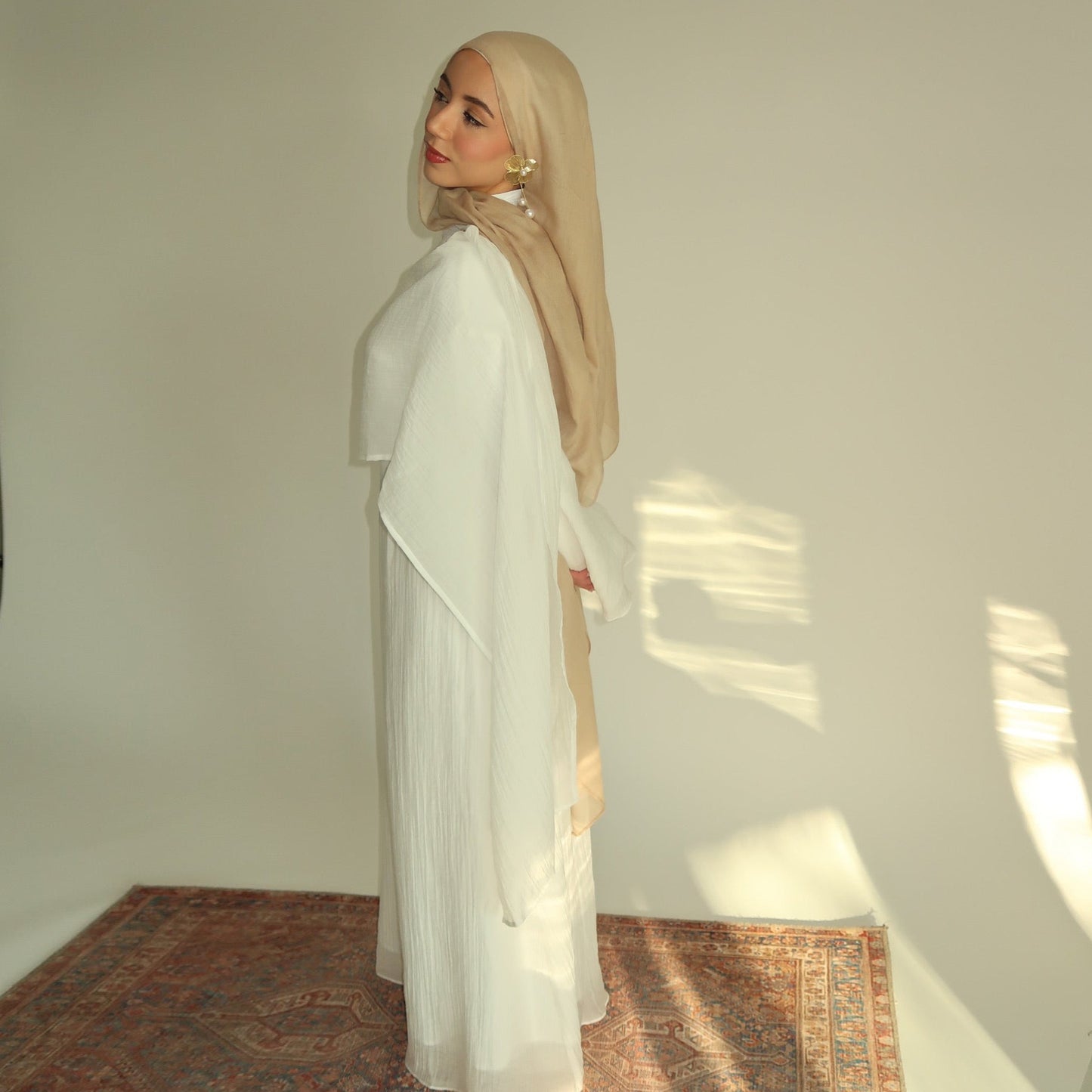 MH86 Double-Layer Abaya Dress – Solid Color, Tencel-Feel Stretch Knit Modest Maxi