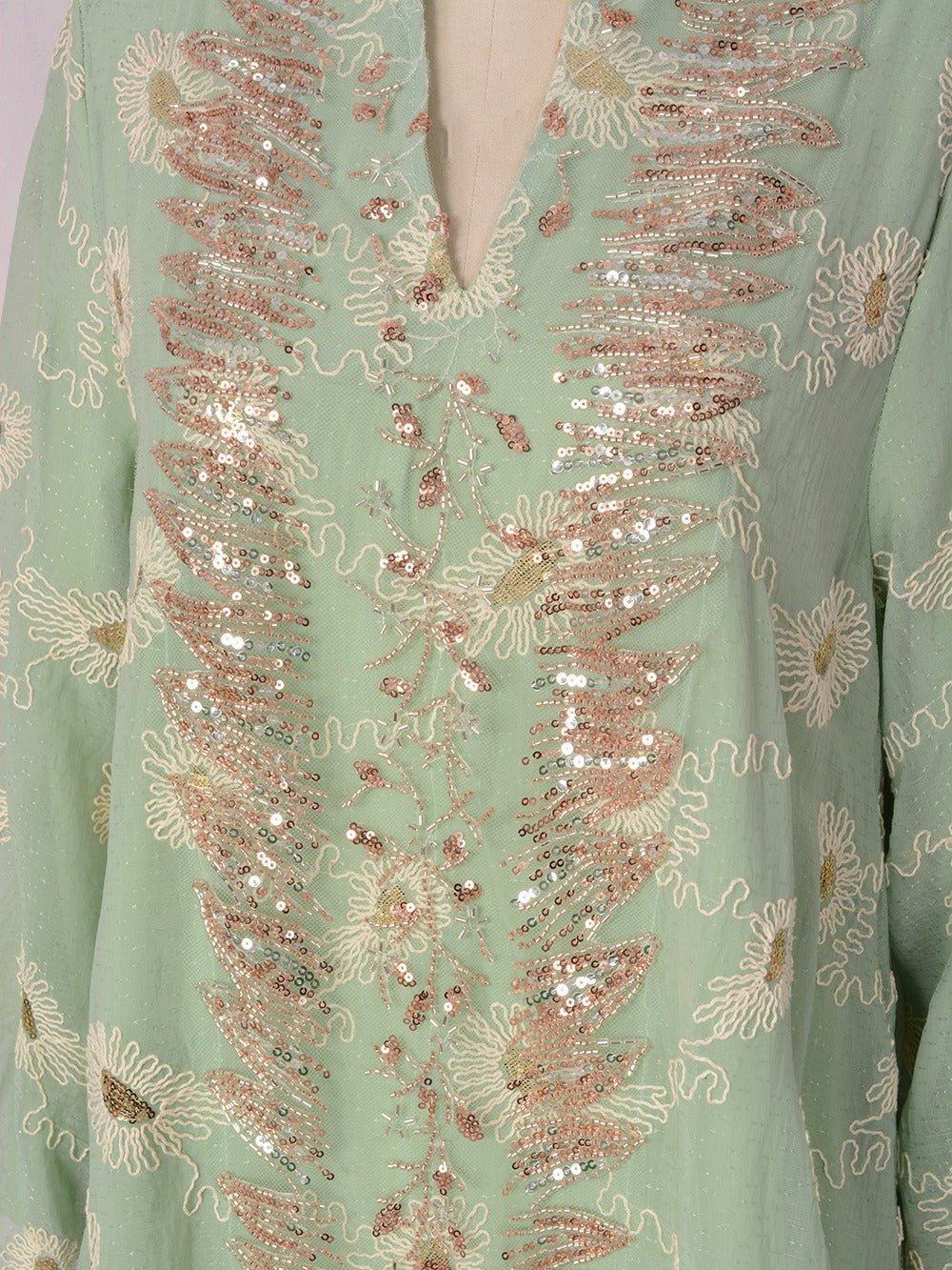 MH133 Luxury Embroidered Sequin Abaya Dress – Elegant Pink Modest Kaftan for Eid & Special Occasions