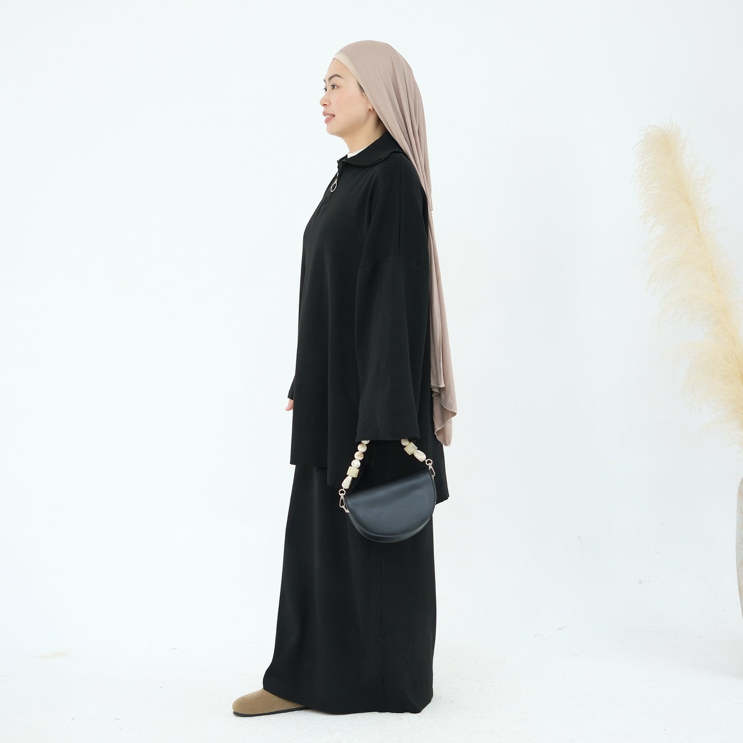 MH99 Thick Knit Two-Piece Set – Loose Sweater & Maxi Skirt for Winter